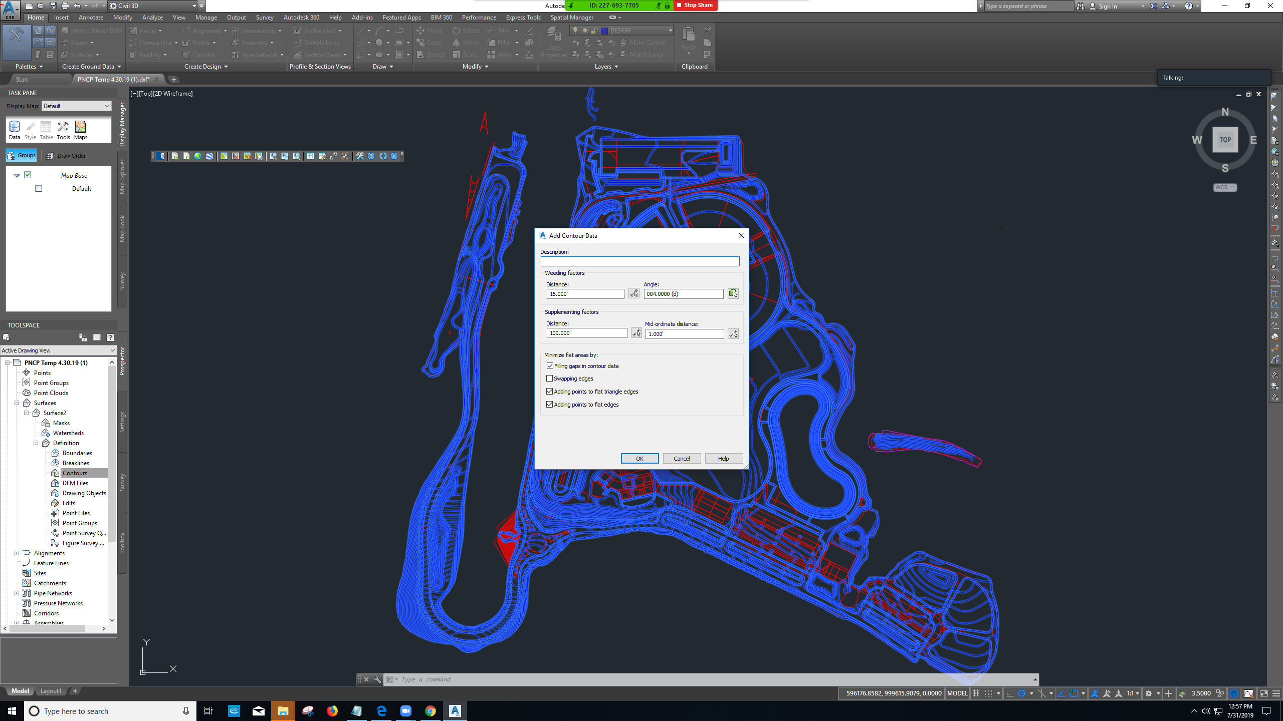 Autodesk Civil 3D Help  About Minimizing Flat Areas in a Surface