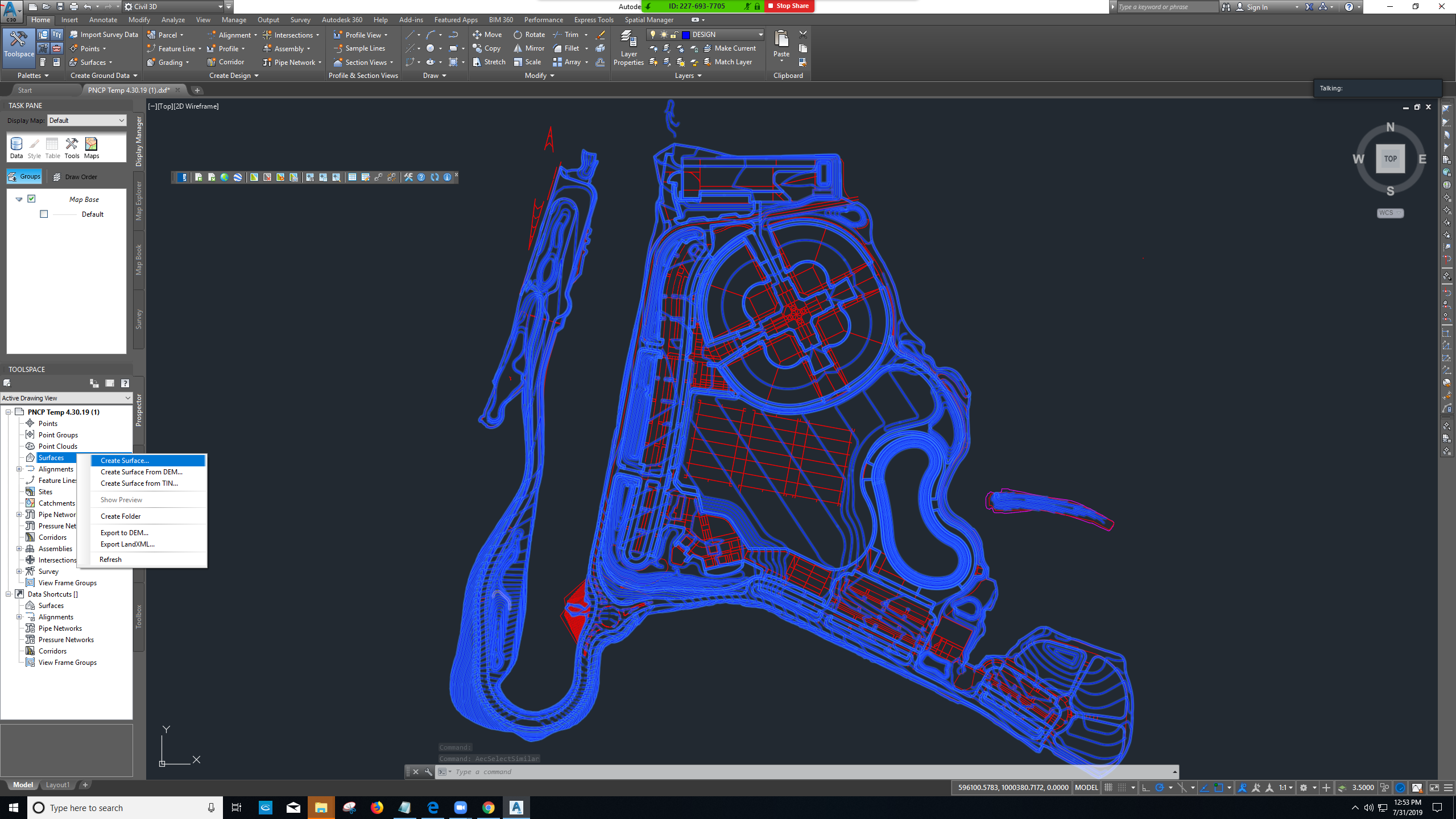 civil3d digital terrain model